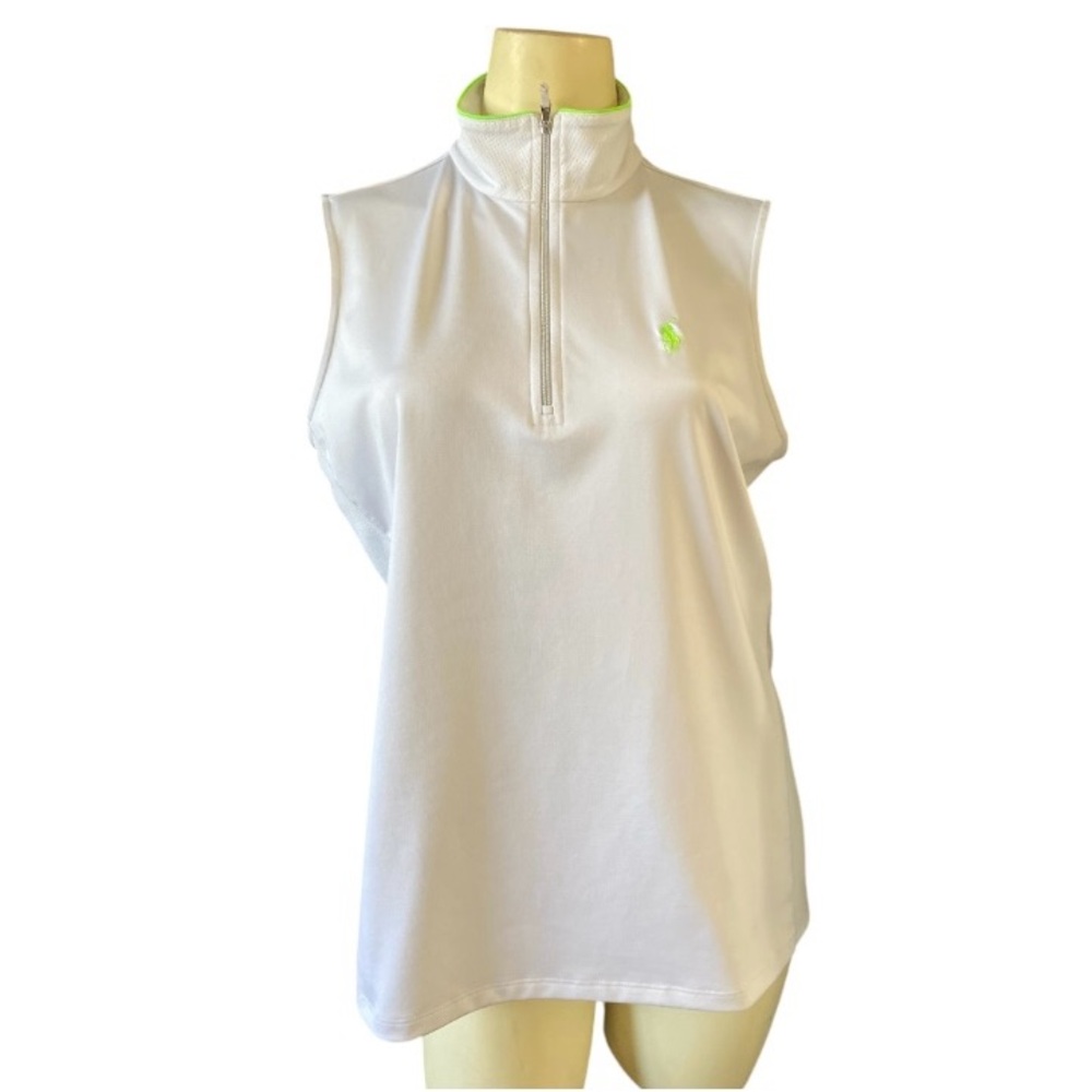 Ralph Lauren Golf Sleeveless Quarter-Zip Polo Shirt size Large Tailored Fit